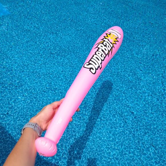Inflatable Pink SuperBat Baseball Bat Pool Toy - Good Used Condition - Picture 2 of 14